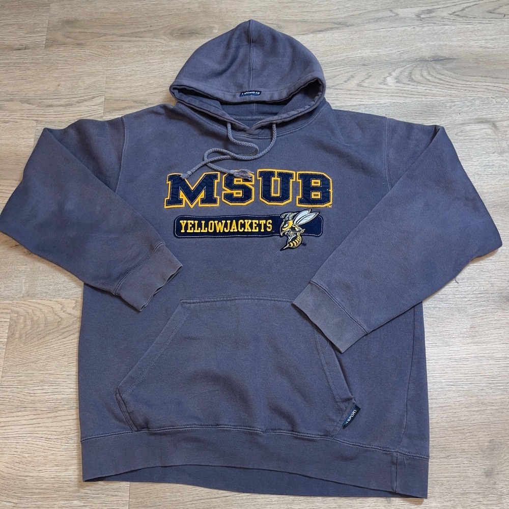 CI Sport MSUB Yellowjackets Hoodie Sweatshirt Mens M Faded Blue Montana State